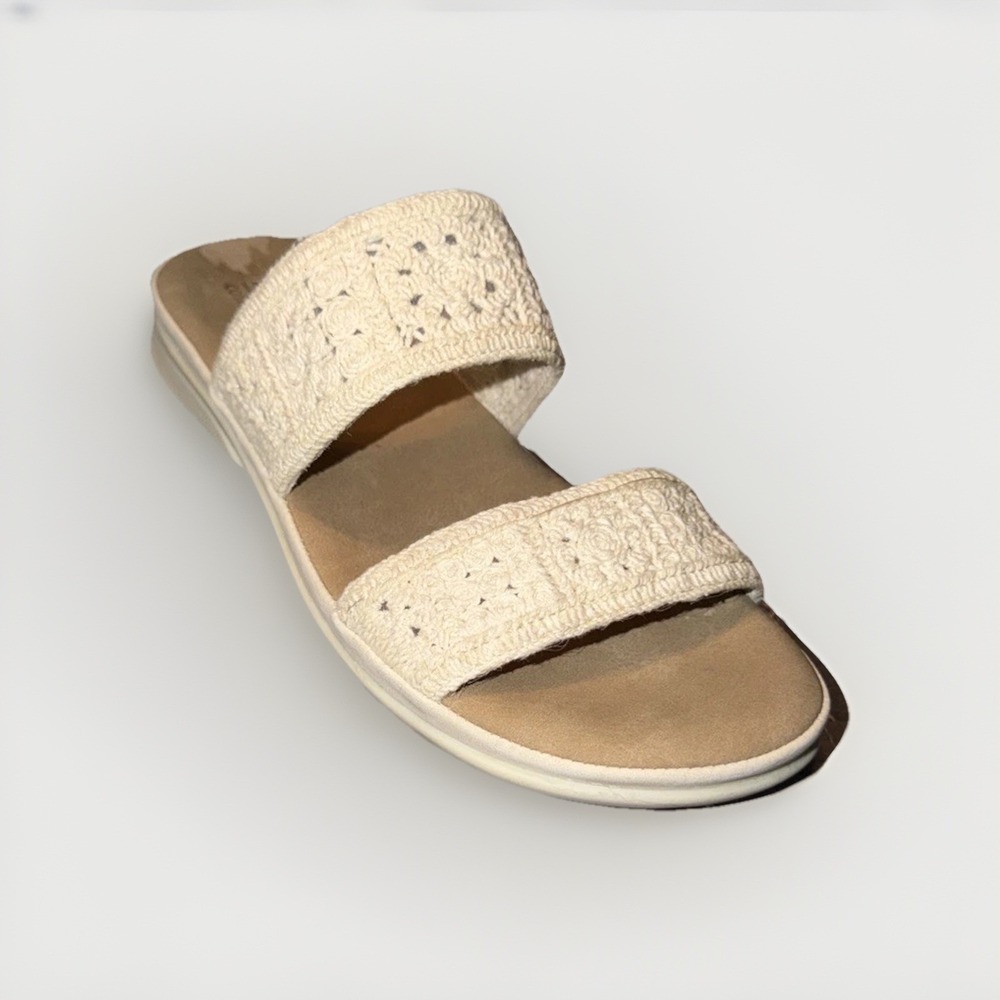 Taryn by Taryn Rose Macrame Double Band Slides Sandals Size 8.5